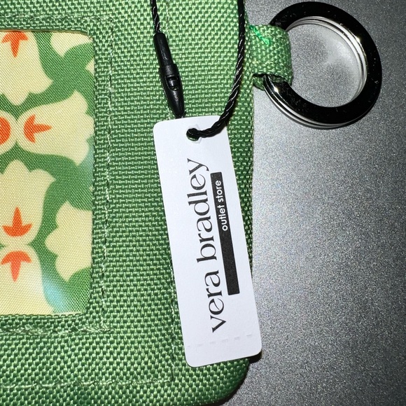 Vera Bradley Green Lighten Up Zip ID Holder - Picture 3 of 4